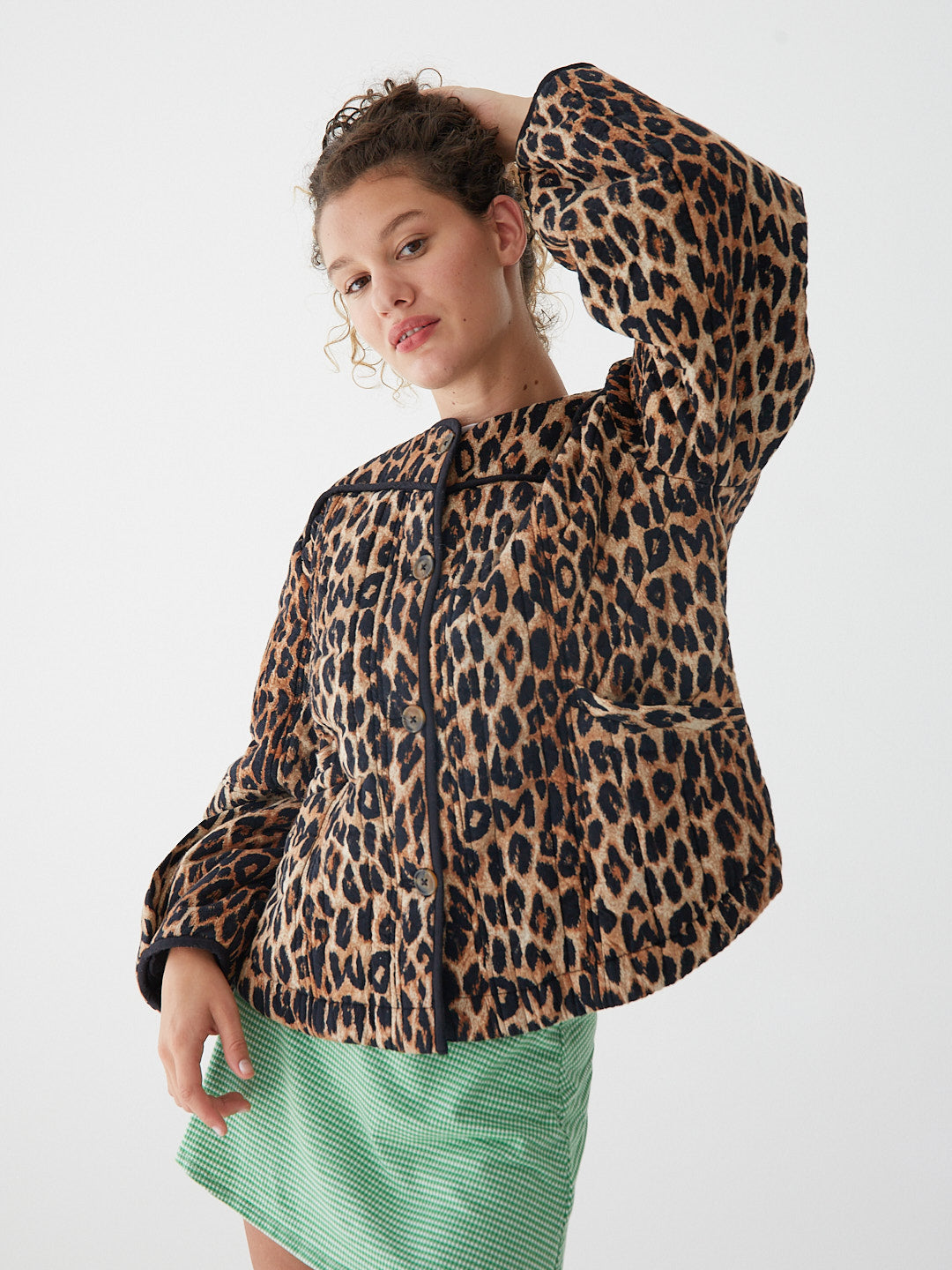 Macey Quilted Jacket - Leopard