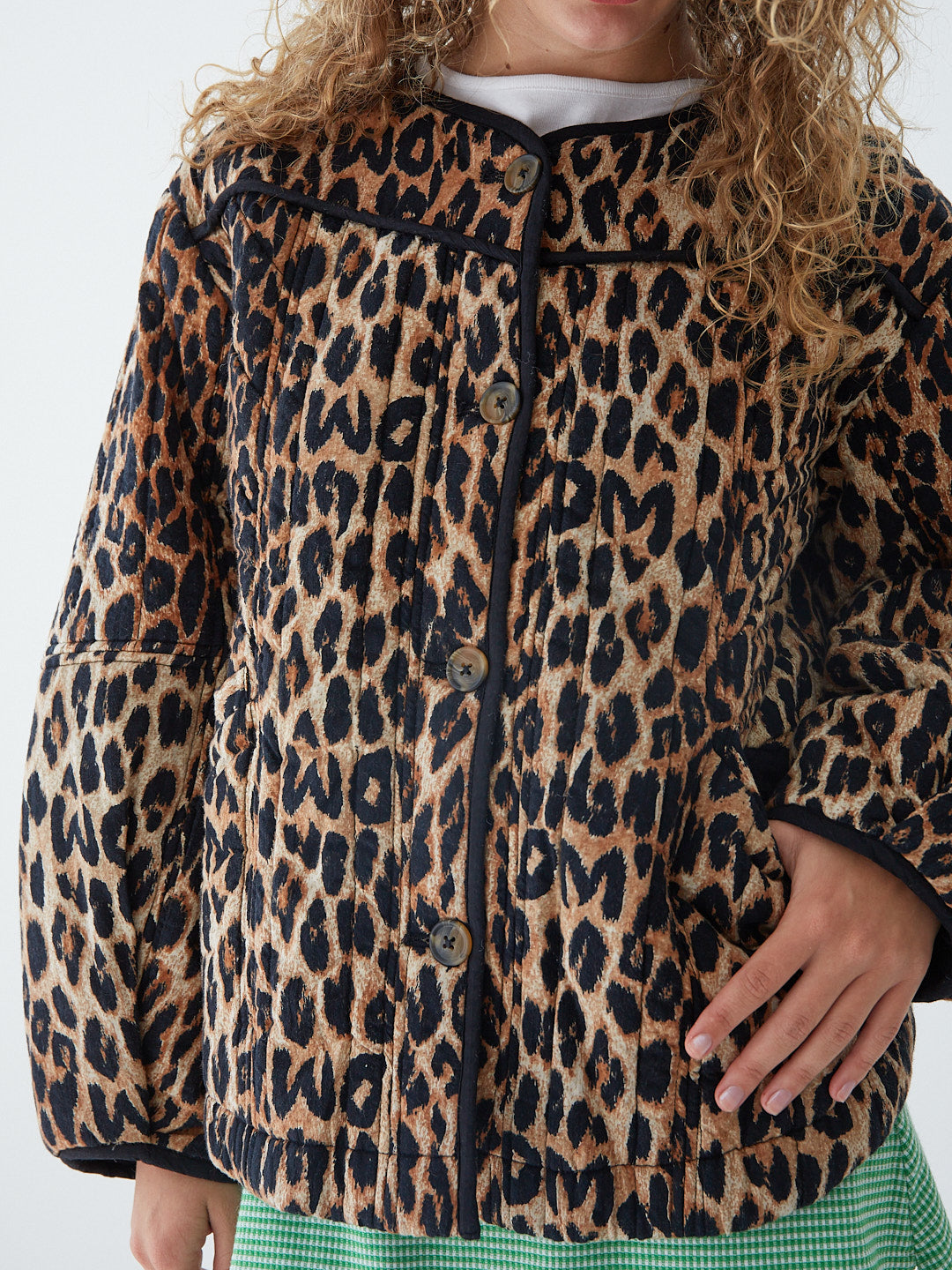 Macey Quilted Jacket - Leopard