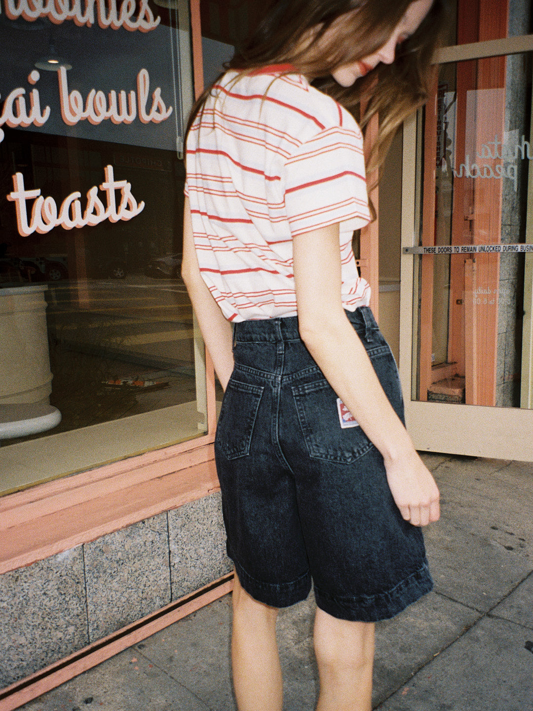 Ariel Shrunken Pointelle Tee - Butter Stripe