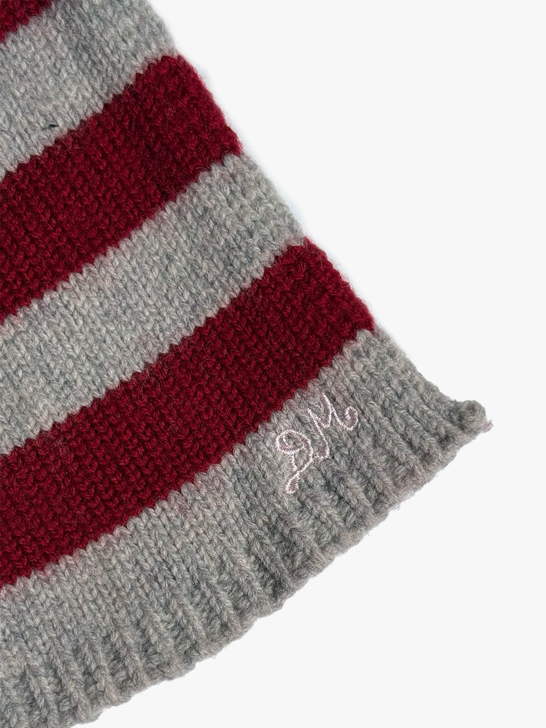 Stripe Skinny Scarf - Burgundy