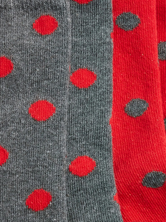 2 Pack Socks - Red/Black Spot