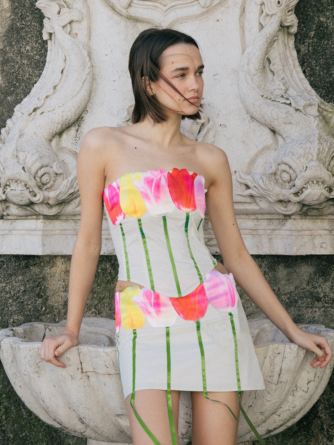 Tulip Bouquet Skirt - Off-White