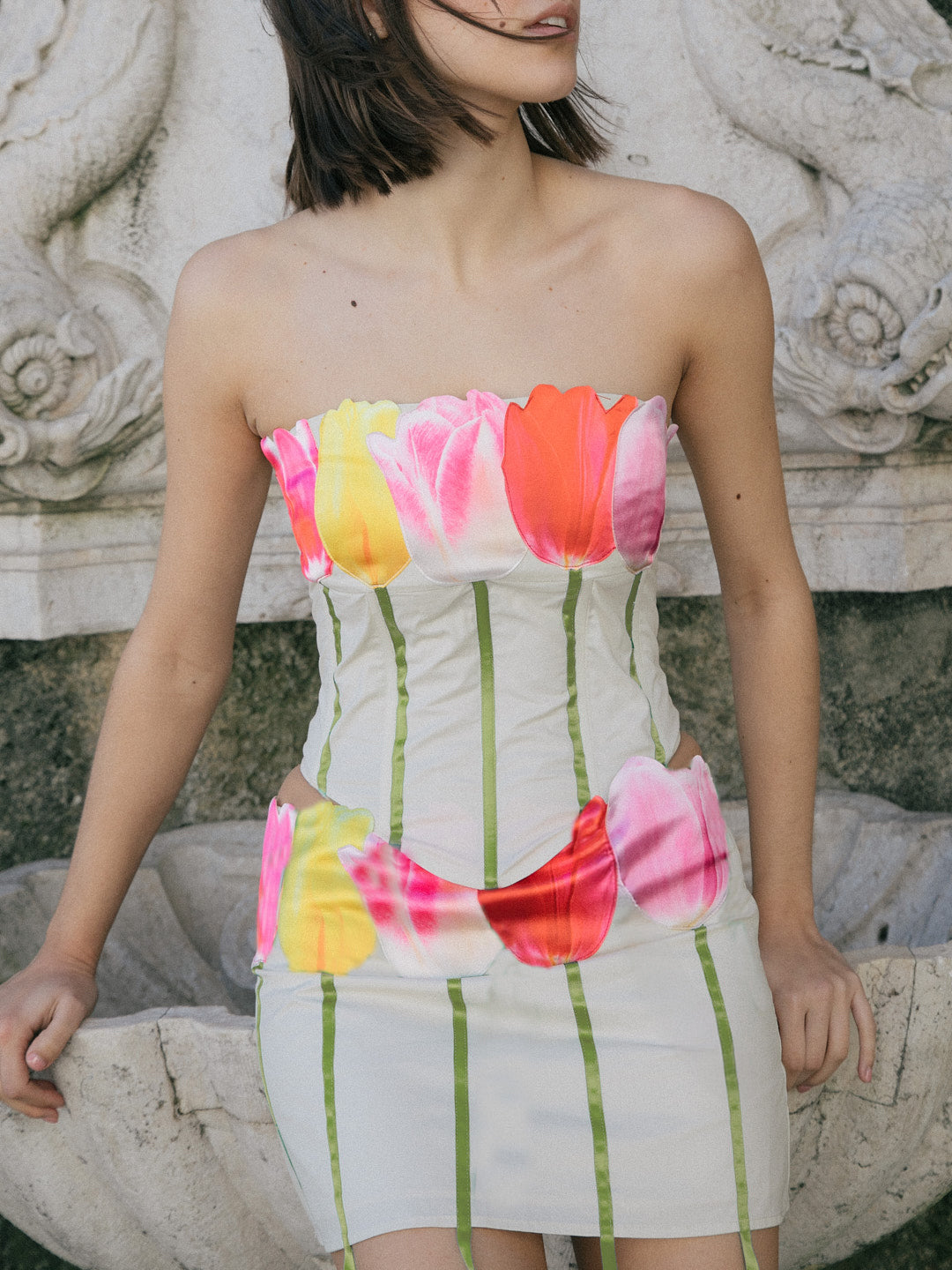 Tulip Bouquet Skirt - Off-White – Lisa Says Gah