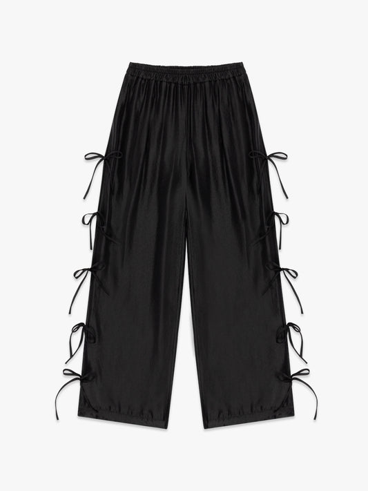 Evelyn Tie Pant - Black Organza