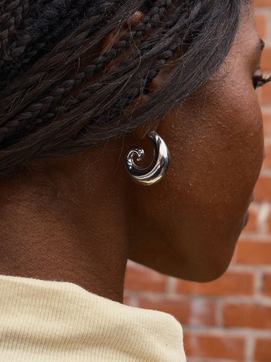 Cecilia Spiral Earrings - Silver