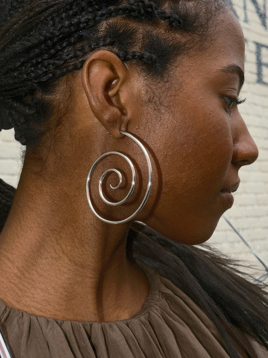 Haylee Spiral Earrings - Silver