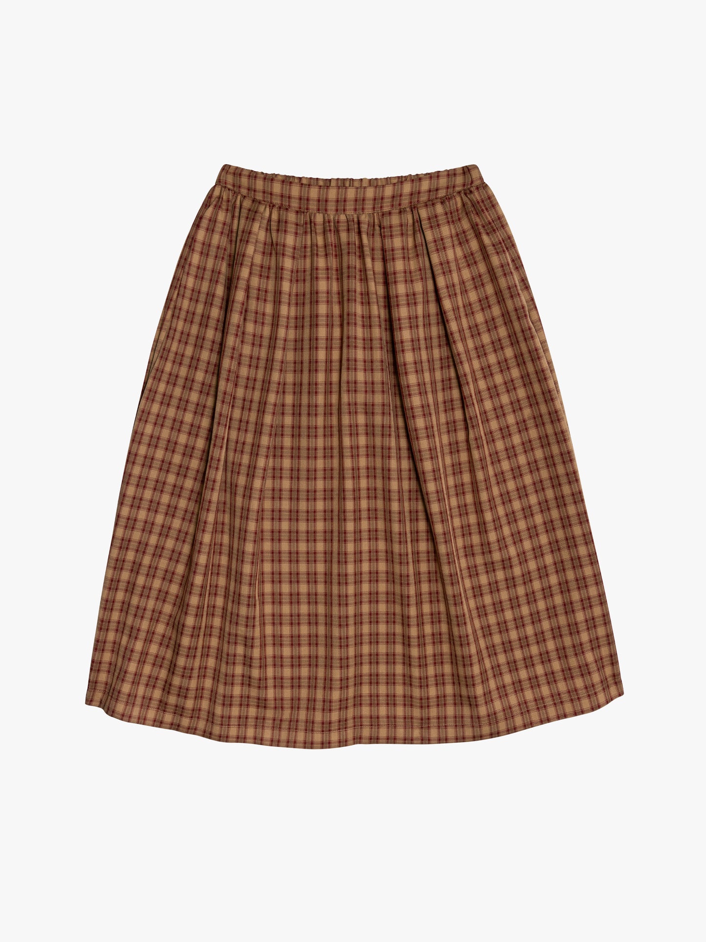 Irene Midi Skirt - Brown Plaid