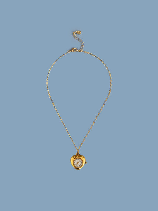5 Min Away Watch Necklace - Gold