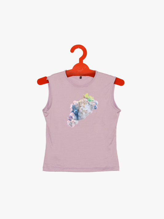 Lenticular Crew Tank - Lavender Grape Patch