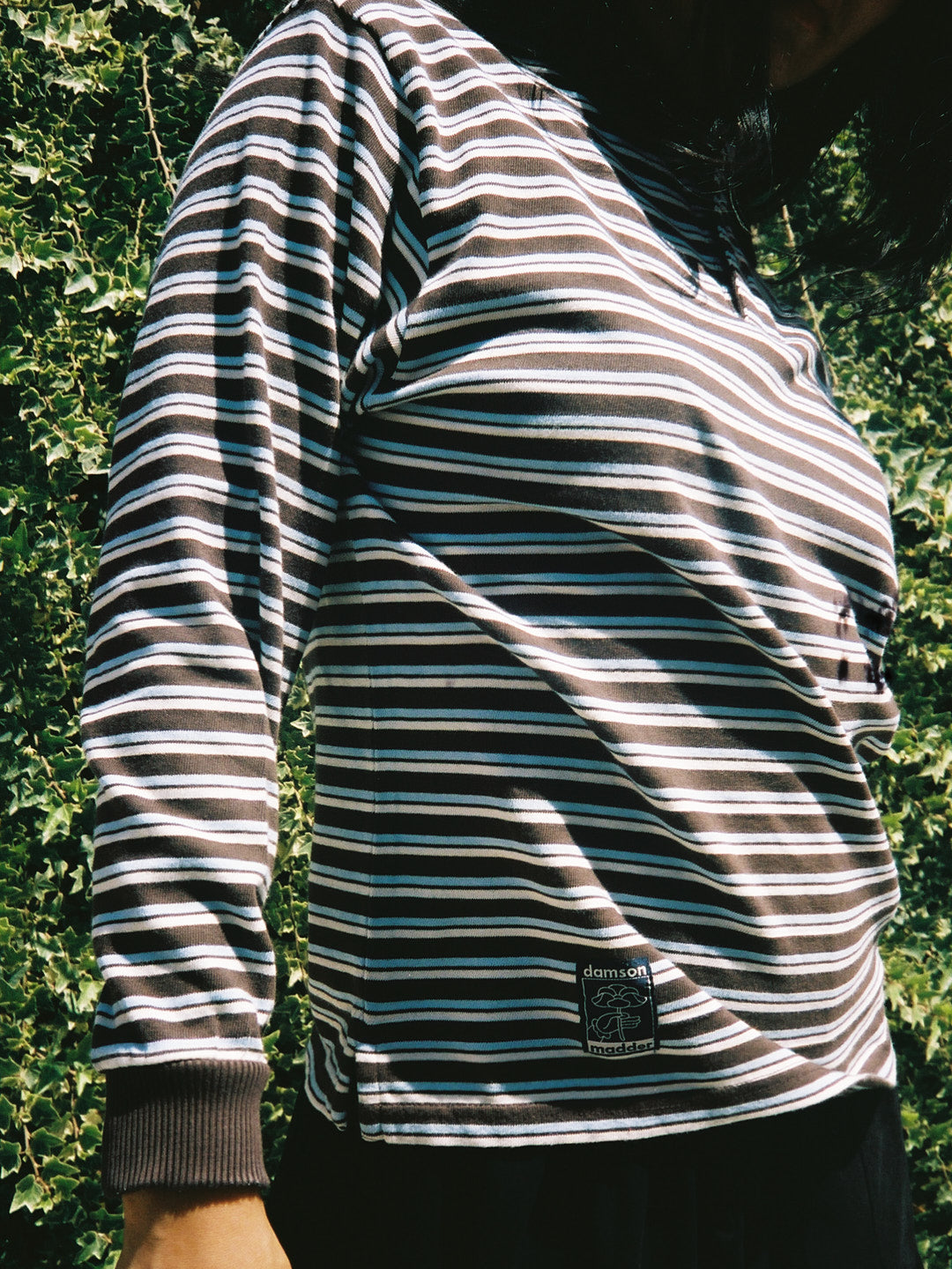 Remie Rugby Shirt - Chocolate/Blue Stripe