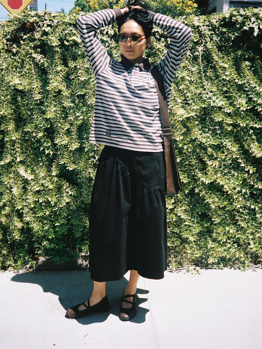 Remie Rugby Shirt - Chocolate/Blue Stripe