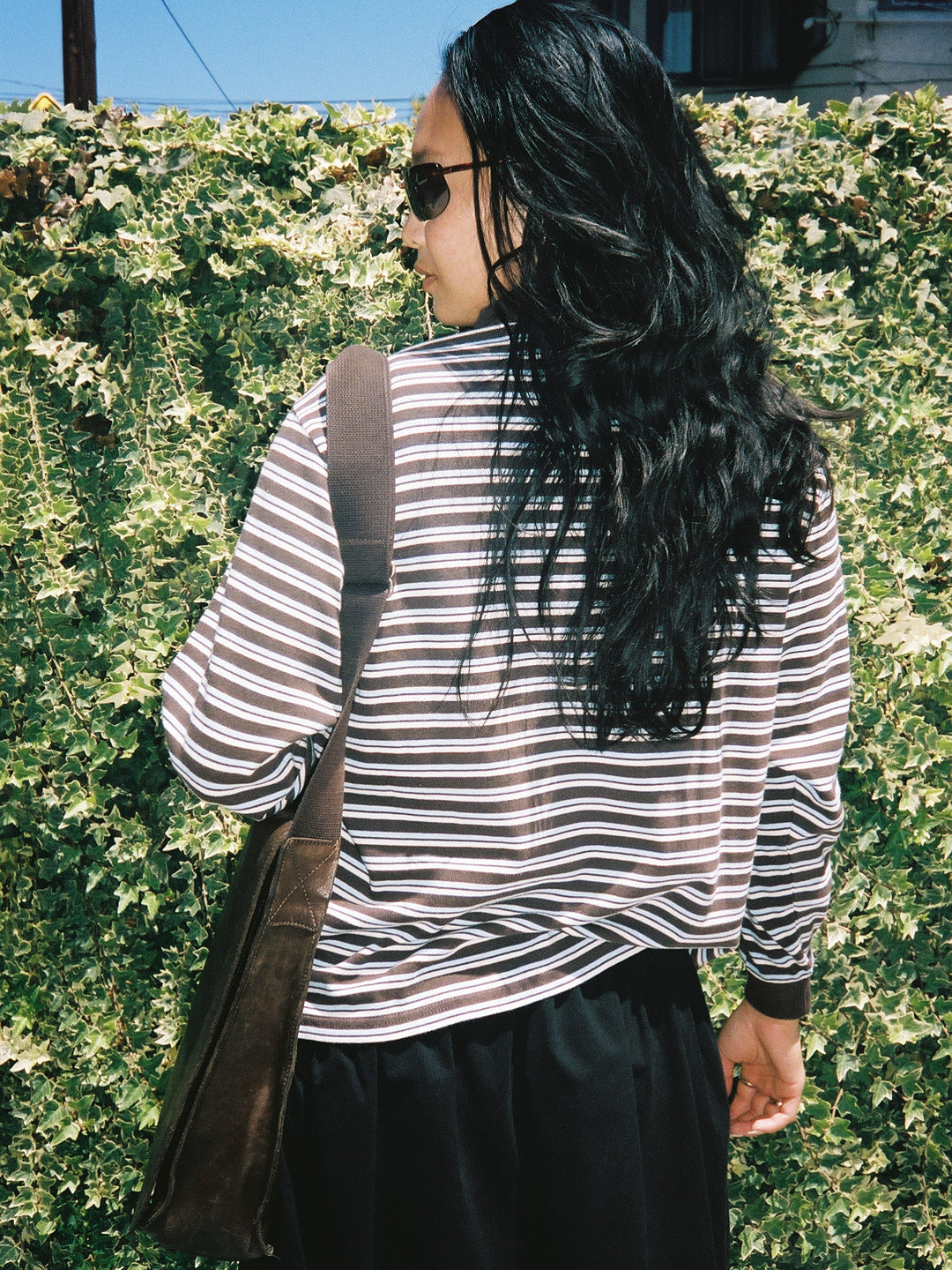 Remie Rugby Shirt - Chocolate/Blue Stripe