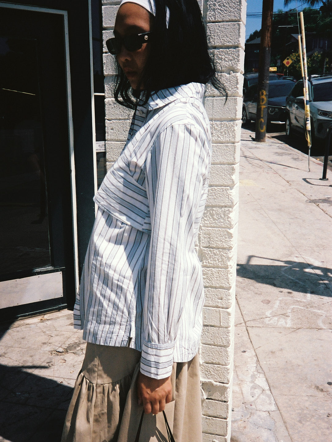 Valeria Double Layer Shirt - Caraway Stripe