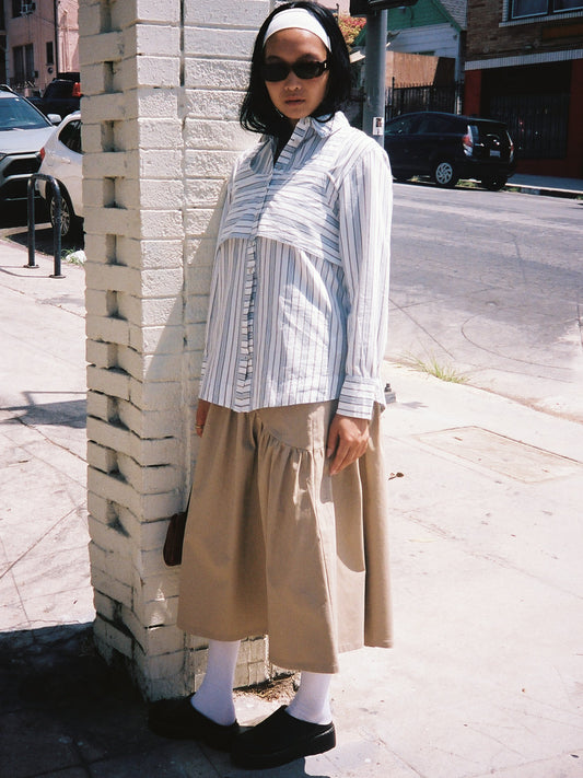Valeria Double Layer Shirt - Caraway Stripe