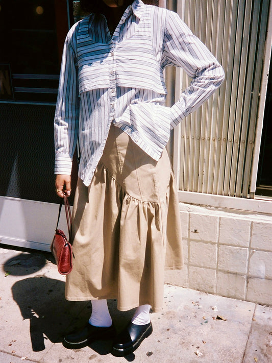Maeve Midi Skirt - Toast Twill