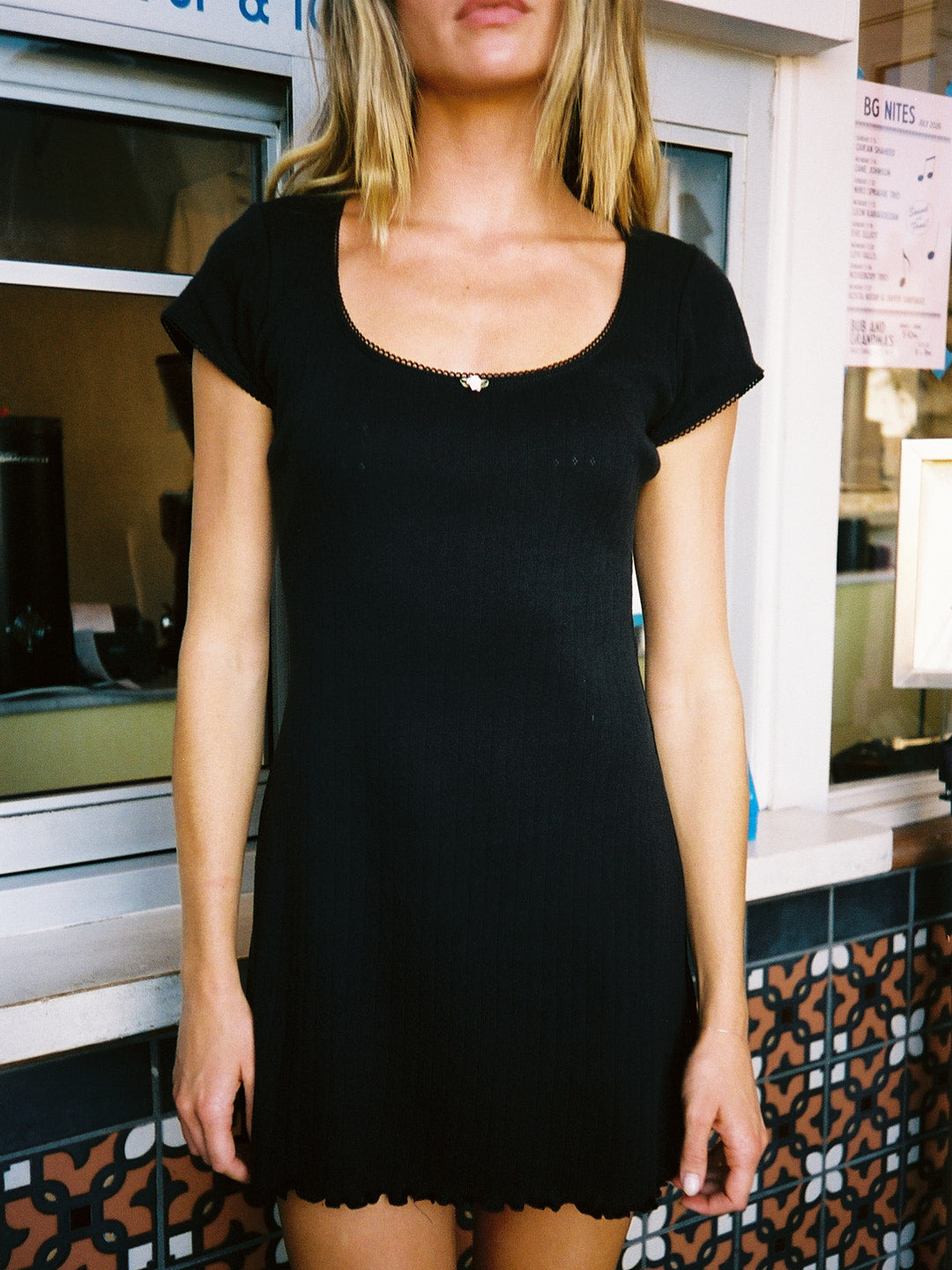 Della Dress - Black Pointelle
