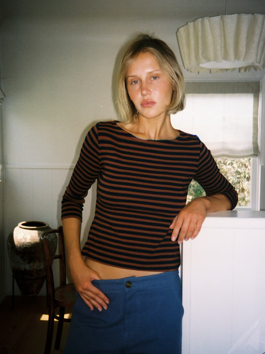 Nia Top - Tobacco Stripe