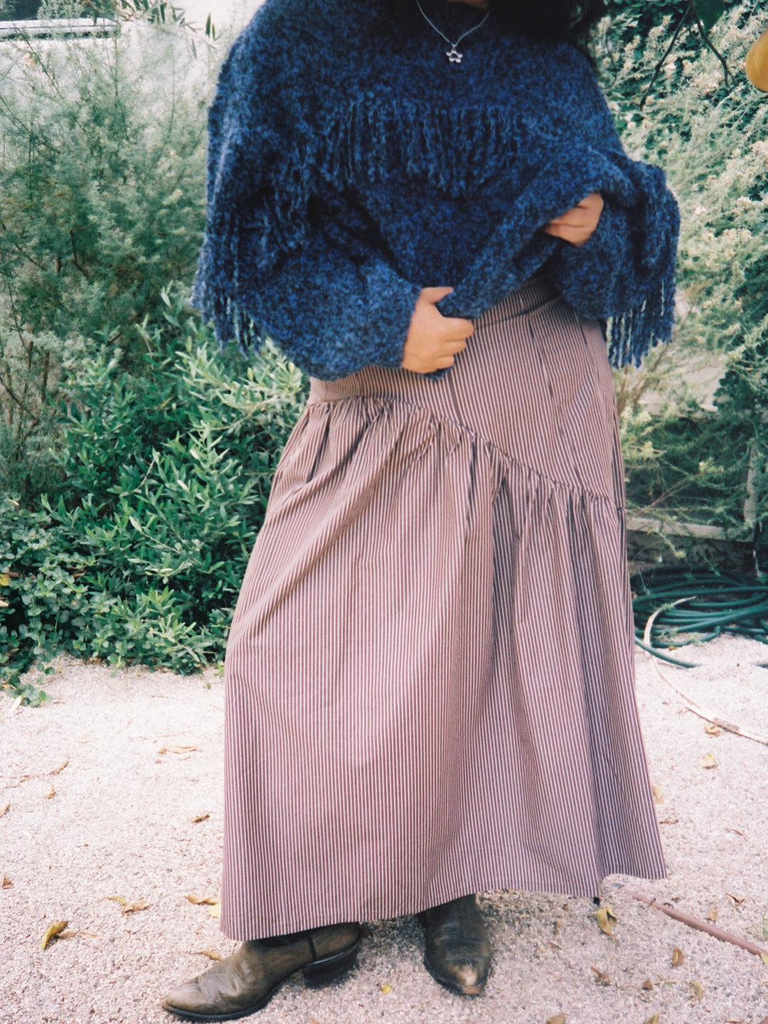 Maeve Midi Skirt - Saddle Stripe