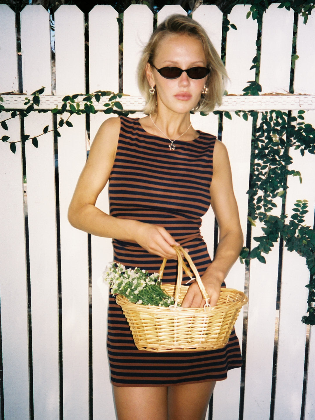 Cindy Dress - Tobacco Stripe