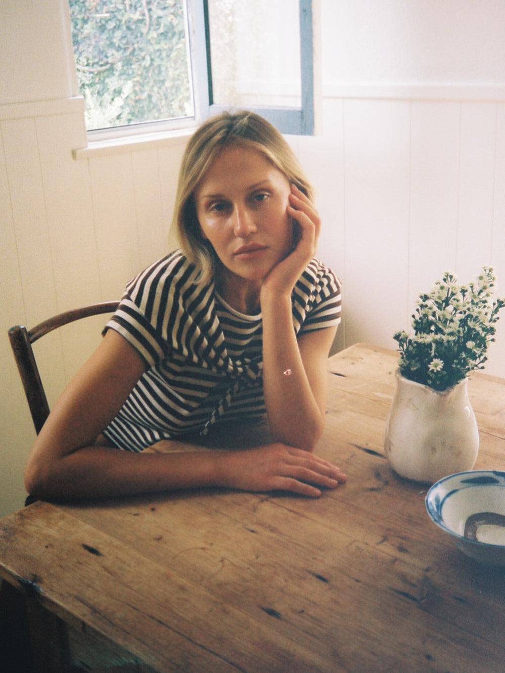 Jude Handkerchief Top - Chocolate Stripe