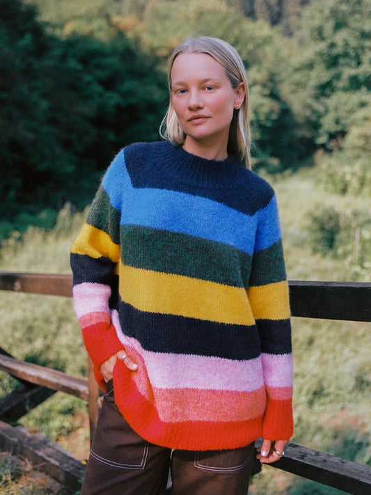 Louise Mockneck Sweater - Rainbow