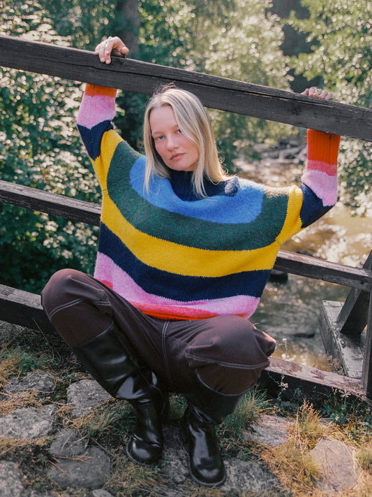 Louise Mockneck Sweater - Rainbow