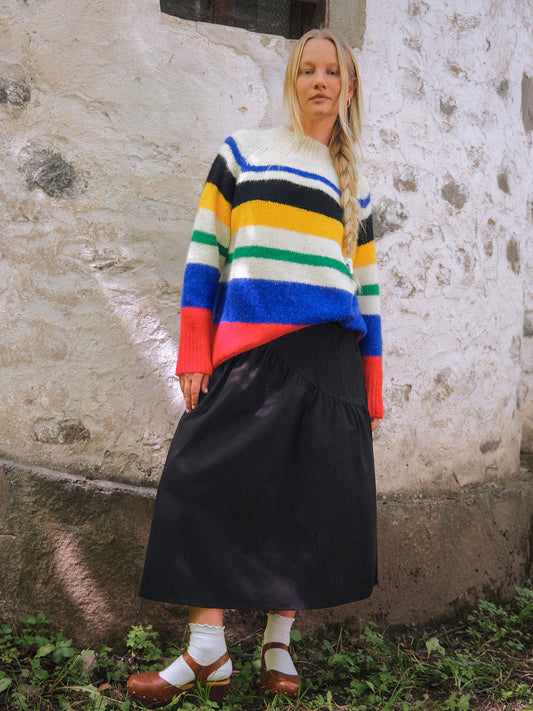 Louise Mockneck Sweater - Primary Stripe