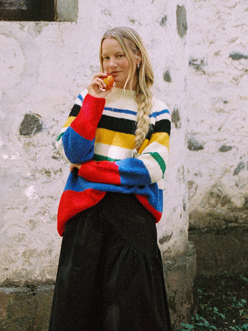 Louise Mockneck Sweater - Primary Stripe