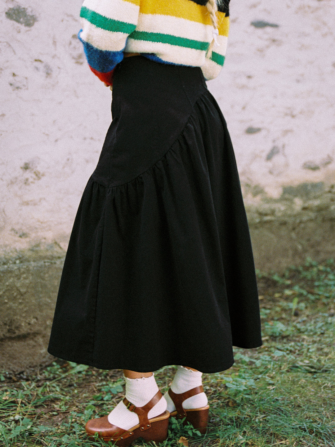 Maeve Midi Skirt - Caviar Twill