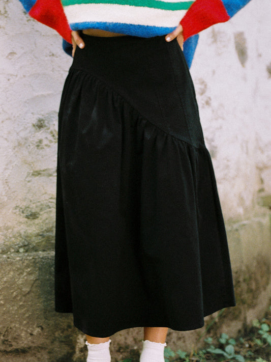 Maeve Midi Skirt - Caviar Twill