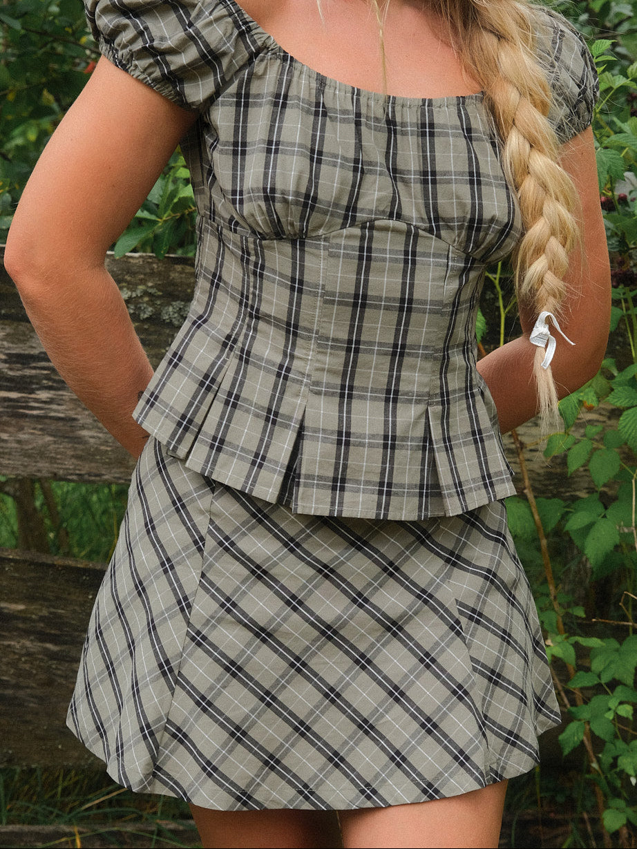 Pat Top - Moss Plaid