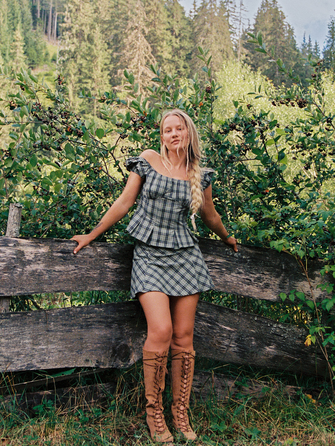 Pat Top - Moss Plaid