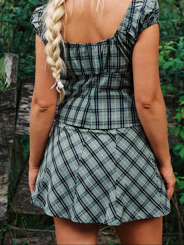 Pat Top - Moss Plaid