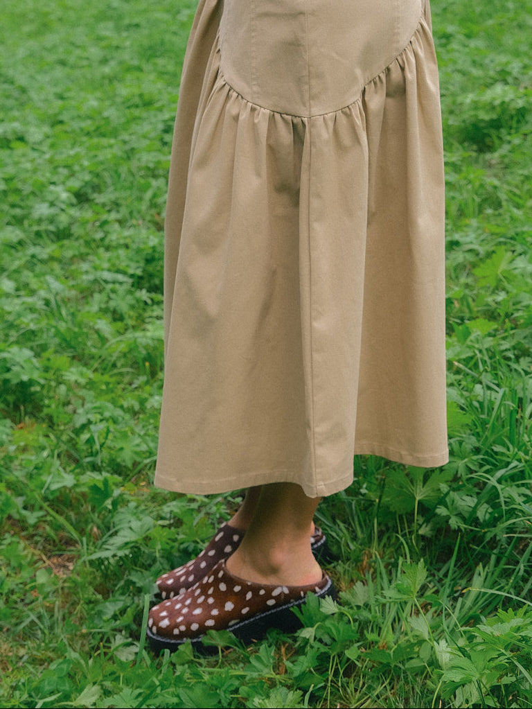 Maeve Midi Skirt - Toast Twill