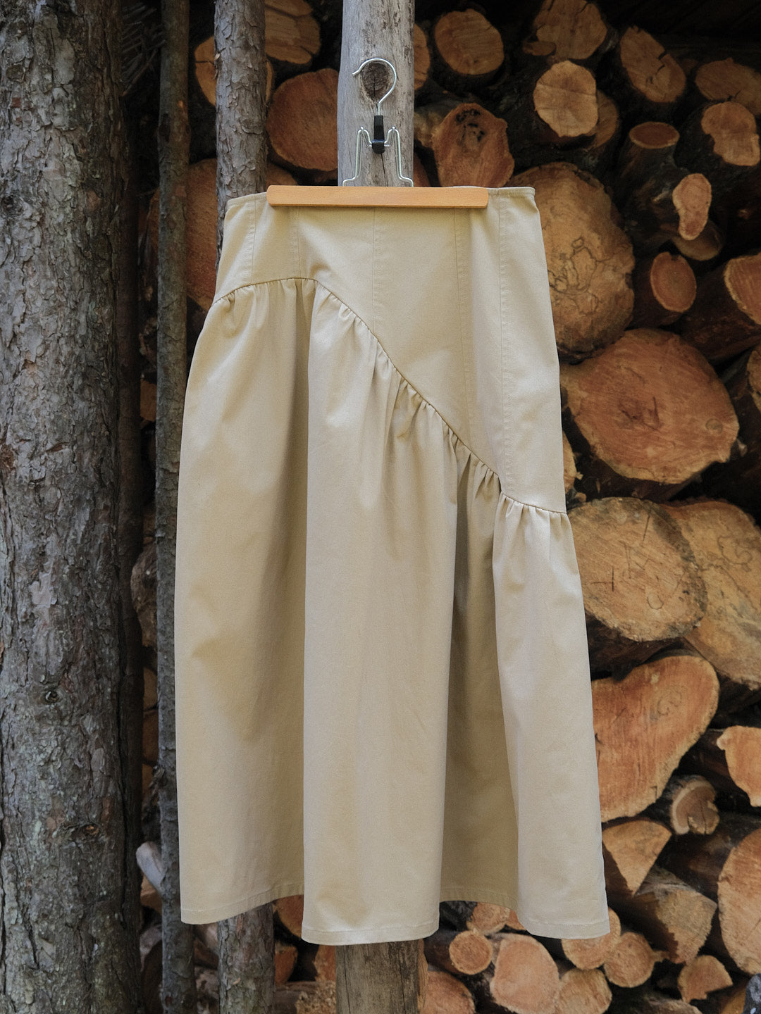 Maeve Midi Skirt - Toast Twill