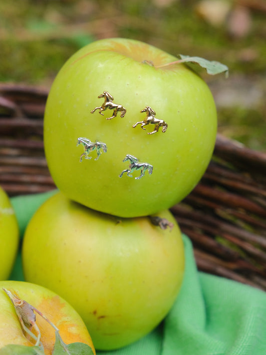 Horse Stud Earrings - Silver
