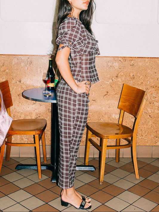 Kristin Pant - Espresso Plaid