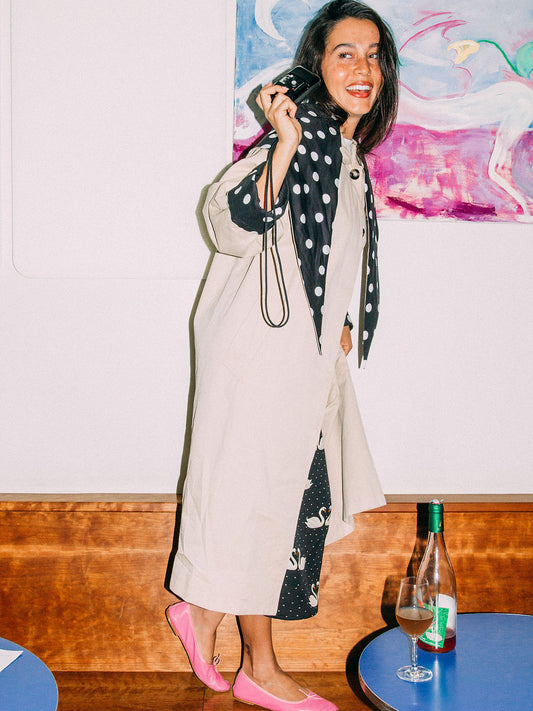 Olson Trench - Black/White Dot
