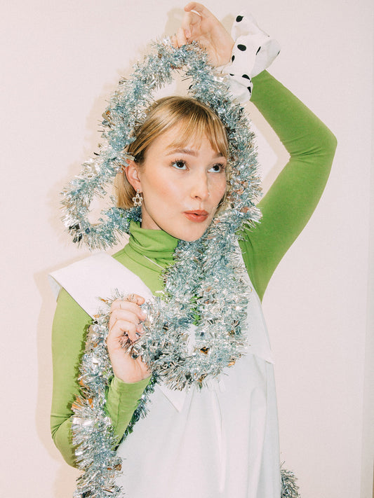 Scrunchie - White Dot