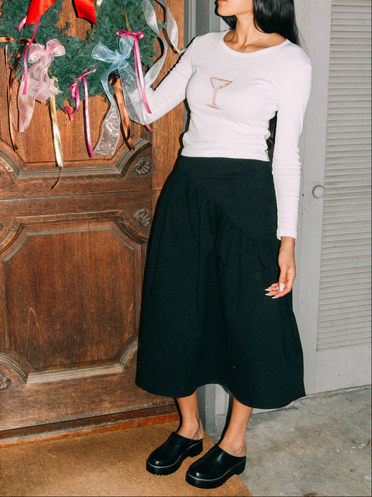 Maeve Midi Skirt - Caviar Twill