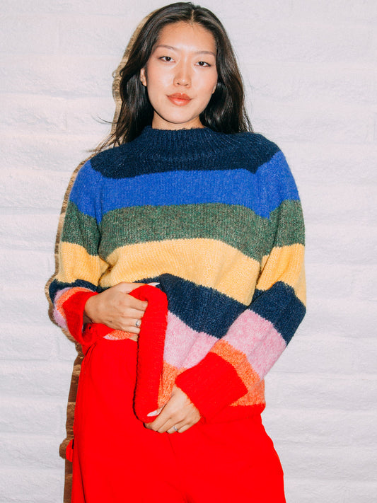 Louise Mockneck Sweater - Rainbow