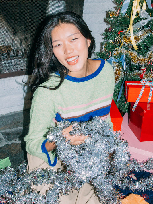 Mari Sweater - Pistachio Stripe