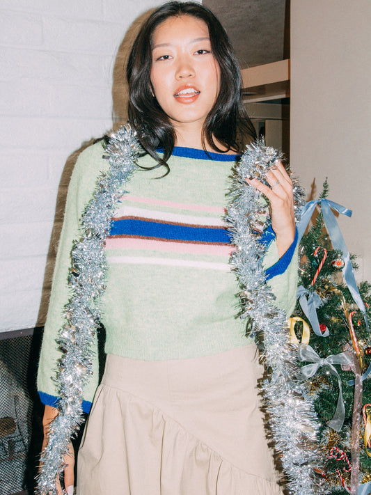 Mari Sweater - Pistachio Stripe