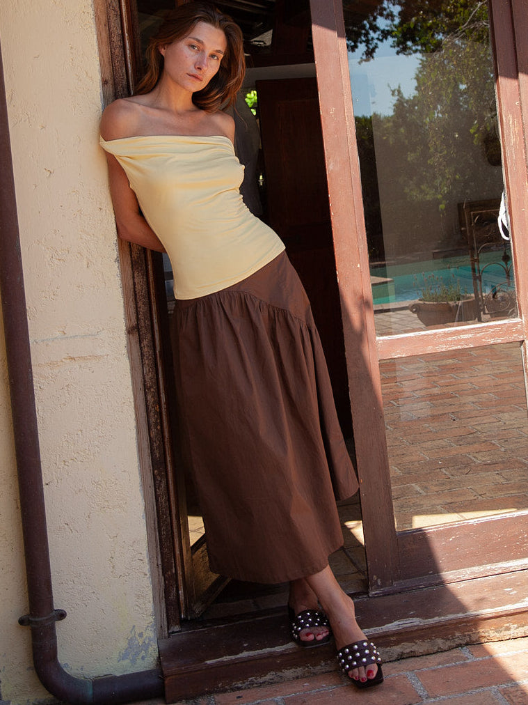 Maeve Midi Skirt - Chocolate