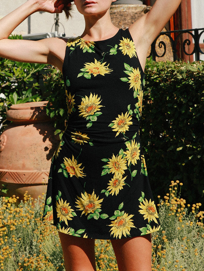 Cindy Dress - Midnight Sunflower