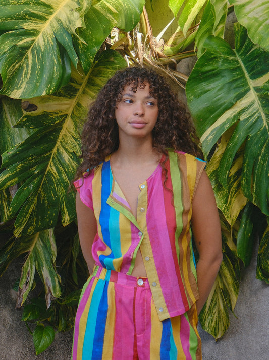 Madeline Top - Sherbert Stripe