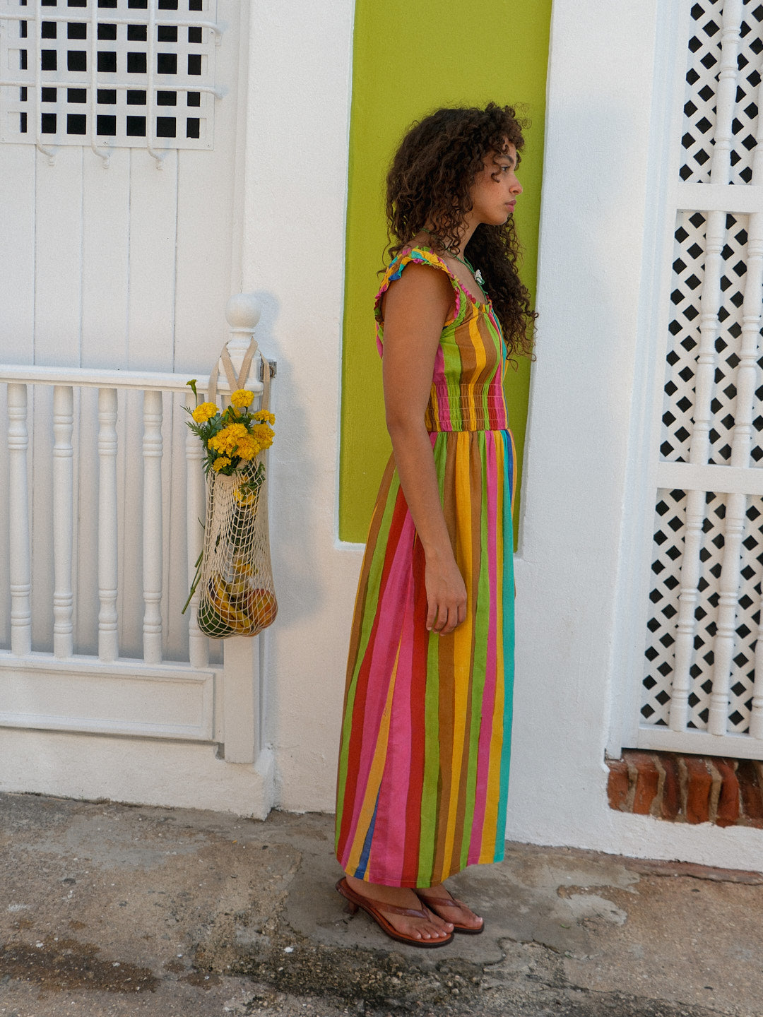 Annie Dress - Sherbert Stripe