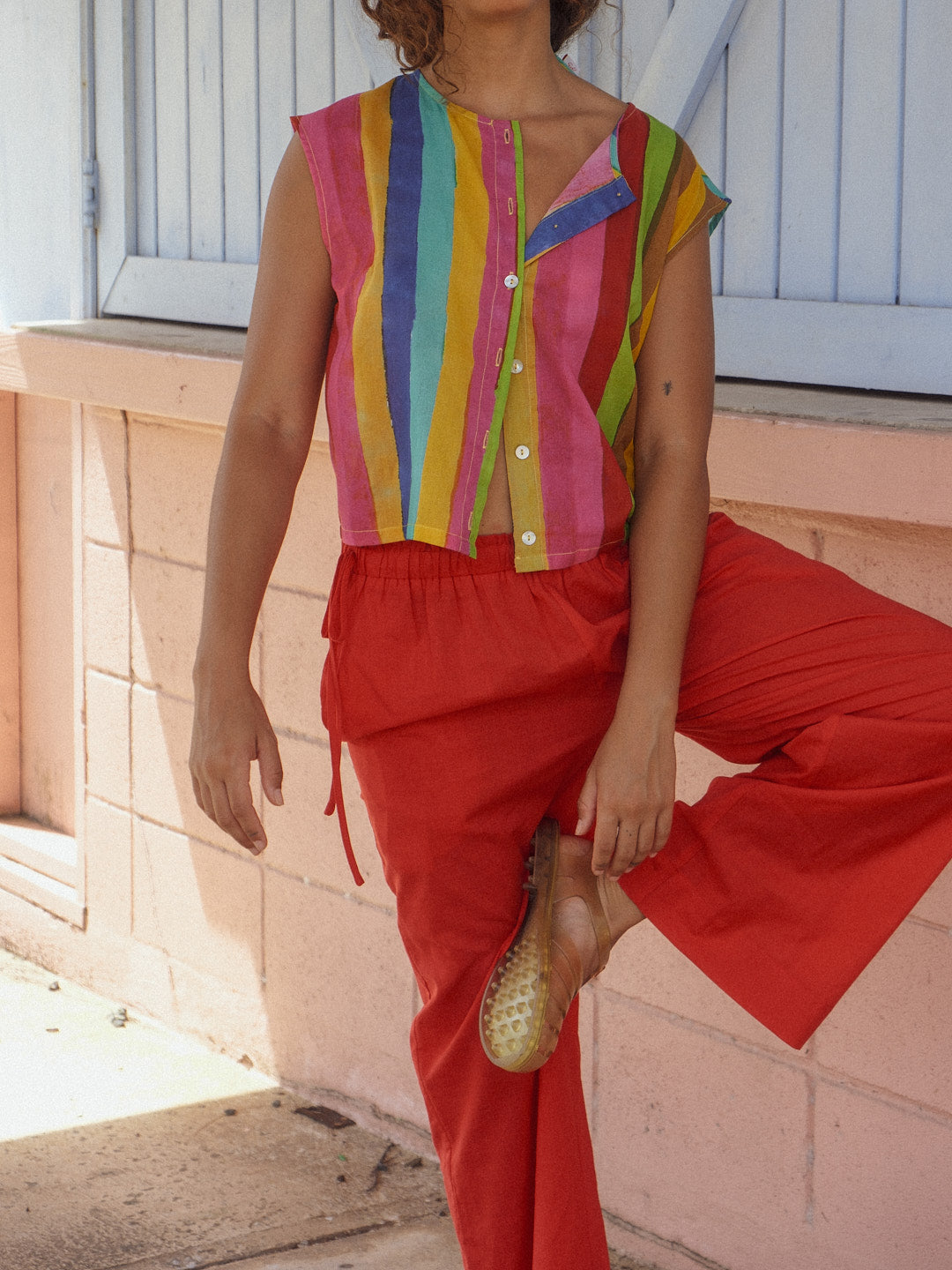 Madeline Top - Sherbert Stripe