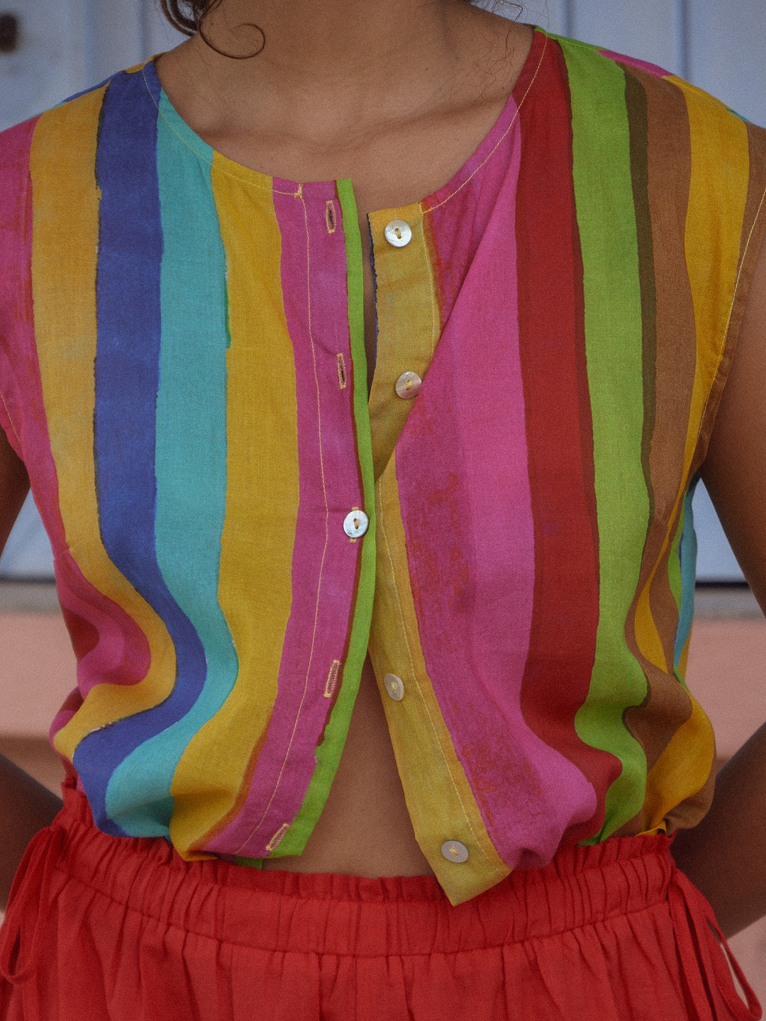 Madeline Top - Sherbert Stripe