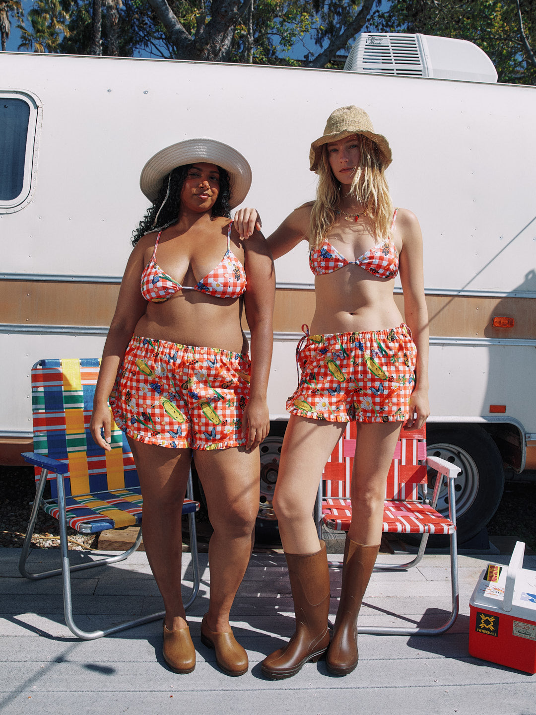 Agatha Short - Garden Critters Gingham